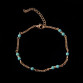 Unique Turquoise Beads Silver Chain Anklet 