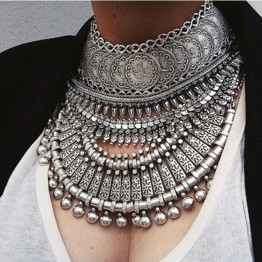  Collar Coin Necklace & Pendant Vintage Crystal Maxi Choker