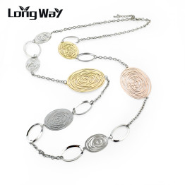 Oval Hollow Gold Silver Fashion  Necklaces
