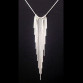 Fashionable Silver Plated Long Tassel Statement Necklace 