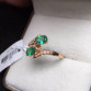  18 k Gold Perfect High Grade Green Emerald Engagement Ring 