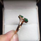  18 k Gold Perfect High Grade Green Emerald Engagement Ring 