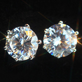 New Design Rhinestone Crystal Silver Stud Earrings