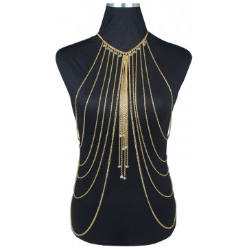 Gold Plated Sexy Bikini Multilayer Body Chain Necklace
