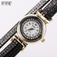  Stunning Quartz Rhinestone Watch With Braided Leather Strap