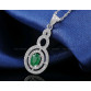  Green Chalcedony Stone 3 Layers Platinum Plated Necklace 