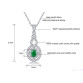  Green Chalcedony Stone 3 Layers Platinum Plated Necklace 