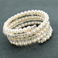  Wide Crystal And Imitation Pearl Bracelet