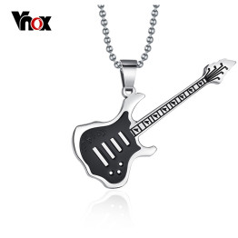 Stainless Steel Guitar Pendant  24 inch Chain