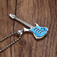 Stainless Steel Guitar Pendant  24 inch Chain