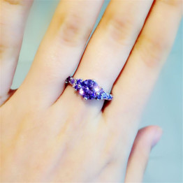 Purple Amethyst and cubic zirconium ring