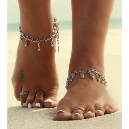 Unique Silver Plated  Bead Anklet