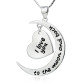  100%  Pure 925 Sterling Silver I Love You to The Moon abd Back Necklace