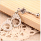Handcuffs Crystal Belly Button Ring 