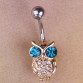 Crystal Owl Belly Button Ring