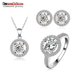 Wedding Jewelry Sets Silver Plated Cubic Zirconium