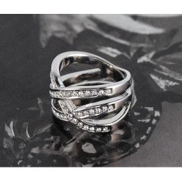 Platinum Plated Austrian Crystal Ring 