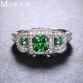 White Gold Plated Emerald Ring