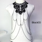 Multi-Layer Black Lace Necklace Body Chain