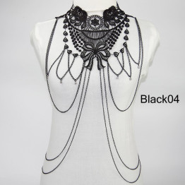 Multi-Layer Black Lace Necklace Body Chain