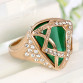 Natural semi-precious stones  exaggerated emerald rings 