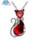 18 K Gold Plated Rhinestone Crystal Cute Cat Necklace