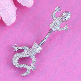  Jeweled Lizard Style Belly Button Ring 
