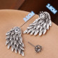 Cool Gothic Angel Wings Rhinestone Alloy Stud Earrings