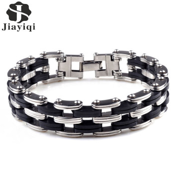 Personality Men Bracelet High Quality Stainless Steel & Silicone Bracelets Bangles Men Jewelry Accessories For Best Friends 201532554311381