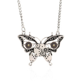 Retro Steampunk Butterfly Necklace