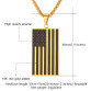  18 K Gold Plated  American Flag Stainless Steel Pendant 