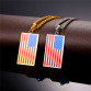  18 K Gold Plated  American Flag Stainless Steel Pendant 