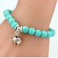 Vintage Charms Turquoise Beads Owl Elephant Bird Pendant Bracelet Fashion Hand Cross Bracelets Women Fine Jewelry Pulseras  F00732516845223