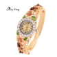 Vintage Fashion Gold Plated Crystal Montre Femme Bracelet Watch