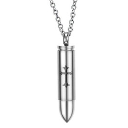 Fashion Stainless Steel Bullet Necklace 20" Chain Women's/men's 