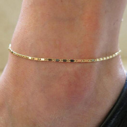 Simple Gold Silver Ankle Bracelet