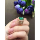  Perfect 18 k gold highest grade green emerald ring 